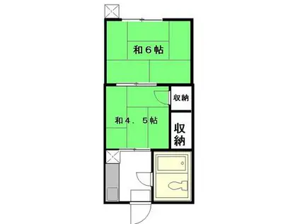 コーポ美里(2K/1階)の間取り写真