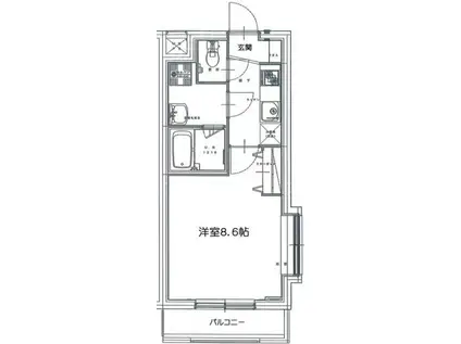 ブエナヴィスタ(1K/3階)の間取り写真