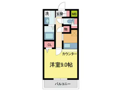 エトールX(1K/5階)の間取り写真