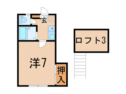 レオハウス(1K/2階)の間取り写真