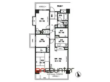 鷺沼パーク・ホームズ ウエストコート(3LDK/2階)の間取り写真