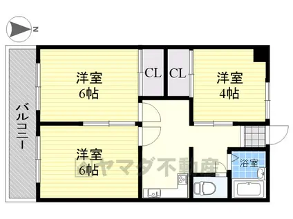 コーポコーベル 2(3DK/3階)の間取り写真
