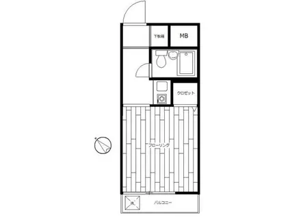 メゾンF(1K/3階)の間取り写真