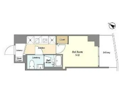 プライマル戸越銀座(1K/13階)の間取り写真