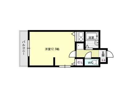 ホルトハイム春日(ワンルーム/4階)の間取り写真