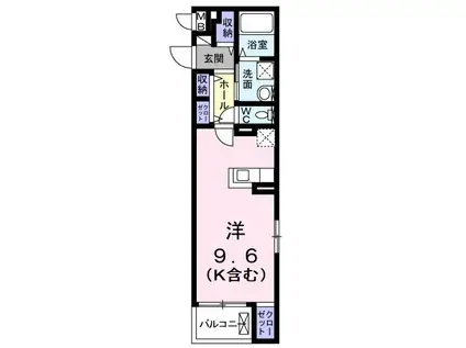 アンジュS&E(ワンルーム/1階)の間取り写真