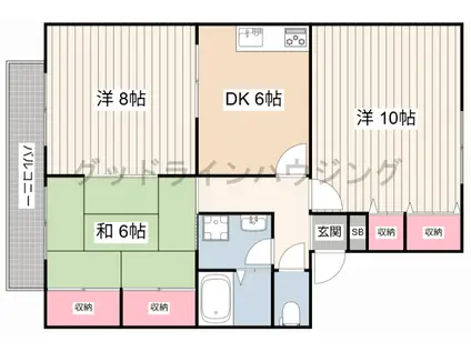 メゾンコスモスI番館(3DK/2階)の間取り写真