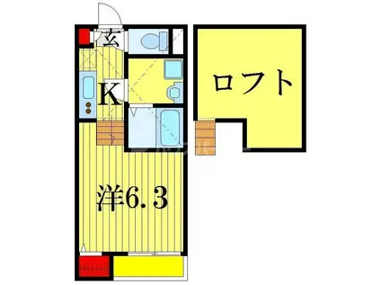 ラ・ベルーメール(1K/1階)の間取り写真