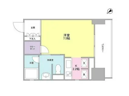 ウィスタリアマンション西新宿(ワンルーム/10階)の間取り写真