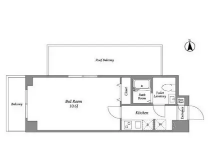 中葛西6丁目M(1K/5階)の間取り写真