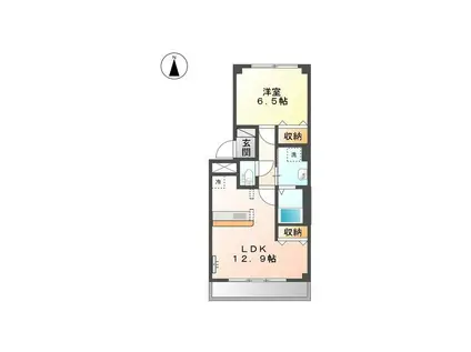 ESPOIR15(1LDK/2階)の間取り写真