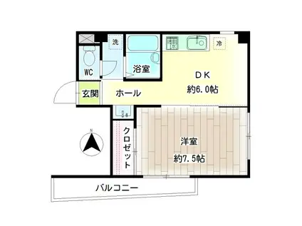 寺島ビルディング(1DK/4階)の間取り写真