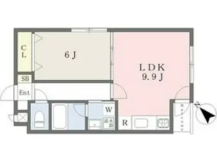 南2条スクエアガーデン(1LDK/5階)の間取り写真