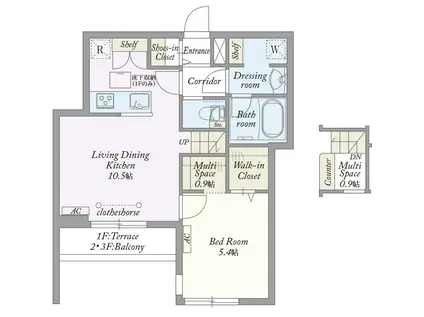 MY STYLE VINTAGE 大和南林間(1LDK/3階)の間取り写真