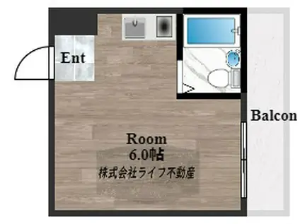 メゾン小若江(ワンルーム/3階)の間取り写真