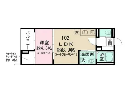 東京都練馬区上石神井南町計画(1LDK/1階)の間取り写真