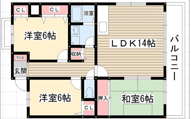 パストラーレ(3LDK/4階)の間取り写真