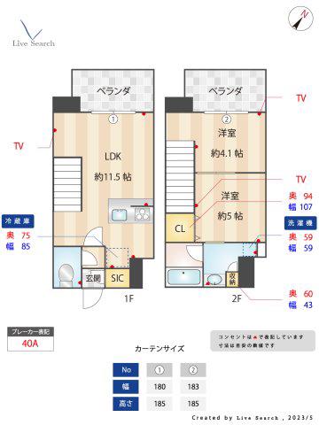 MODERN PALAZZO博多駅南AXIA(2LDK/6階)の間取り写真