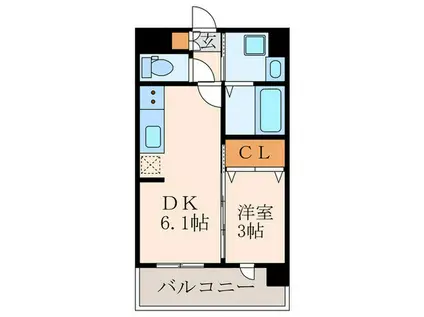 REGARIA MIHAGINO CENTER MARKS(1DK/5階)の間取り写真