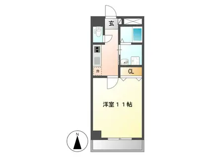 コートモーリス新道(1K/5階)の間取り写真