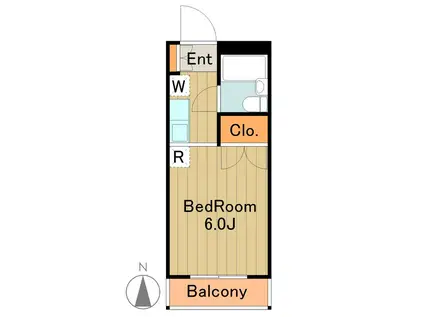 ハイツベルグラント(1K/2階)の間取り写真