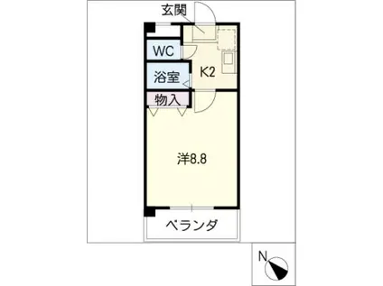 サンハイム寺田(1K/3階)の間取り写真