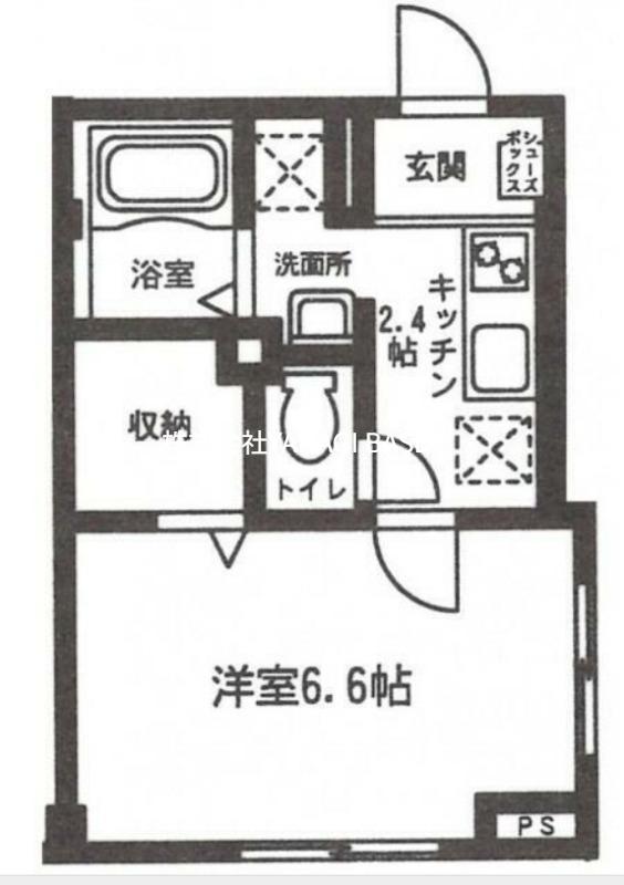 モアナ湘南(1K/1階)の間取り写真