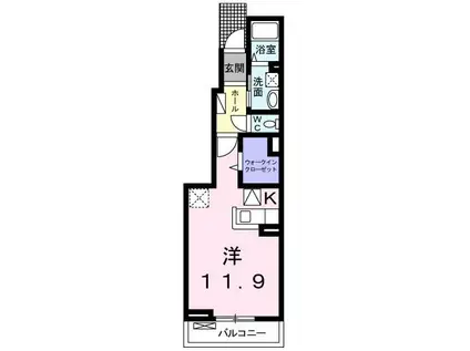 アルモニーII(ワンルーム/1階)の間取り写真