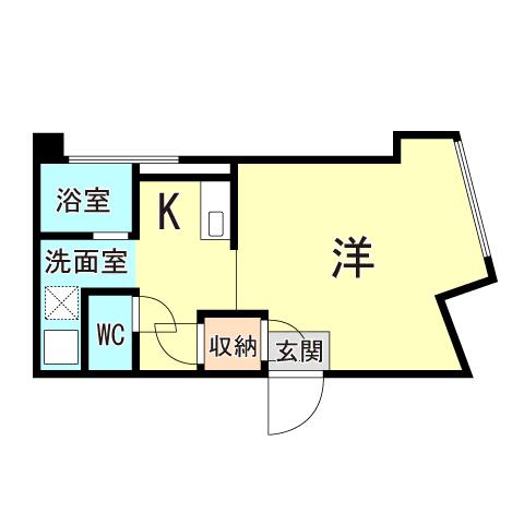 シャトー篠原台(1K/5階)の間取り写真