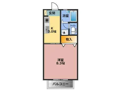 ＪＲ御殿場線 裾野駅 徒歩17分 2階建 築28年(1K/1階)の間取り写真