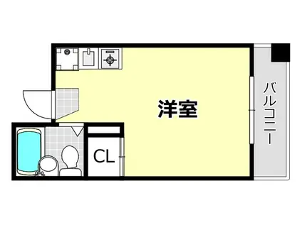 茨木ロイヤル(ワンルーム/5階)の間取り写真