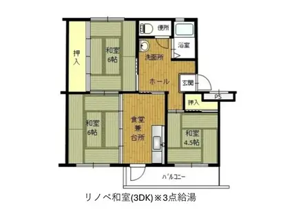 東垂水 5号棟(3DK/3階)の間取り写真