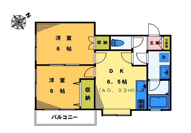 ストークパサニア(2DK/1階)の間取り写真