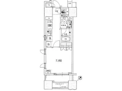 BRILLIA銀座ID(1K/5階)の間取り写真