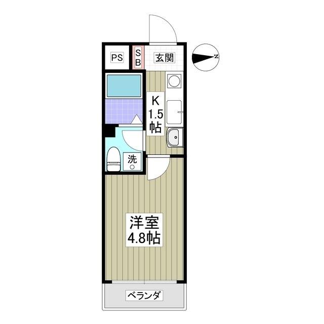 エクサンプロヴァンス(1K/1階)の間取り写真