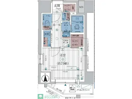 エステムコートカメイドトウキョウイースト(1K/6階)の間取り写真