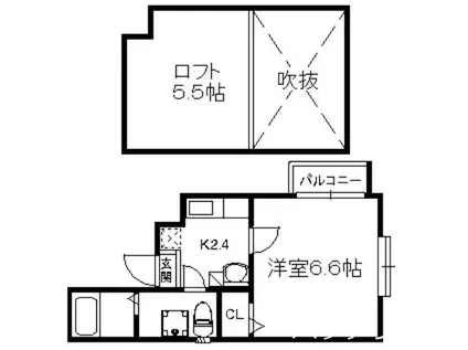 ソレイユI(1K/1階)の間取り写真