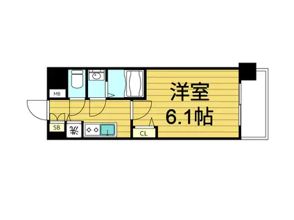 プレサンス玉造駅前(1K/6階)の間取り写真