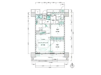 ザ・パークハウス晴海タワーズティアロレジデンス(2LDK/36階)の間取り写真