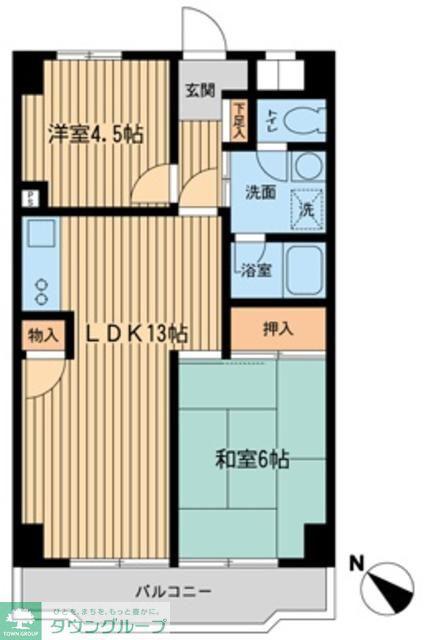 入間市駅前ビル(2LDK/6階)の間取り写真