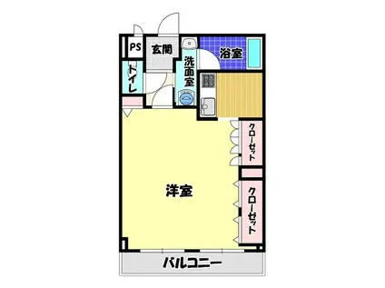 シィダーヴィレッジ(1K/6階)の間取り写真