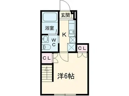 森のルピナスハイム(1K/1階)の間取り写真