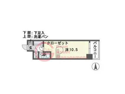 キャメロット・パークビュー(ワンルーム/3階)の間取り写真