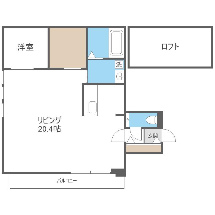 ピオネロ148(1LDK/5階)の間取り写真