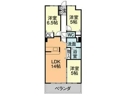 ベレーサ熱田(3LDK/10階)の間取り写真