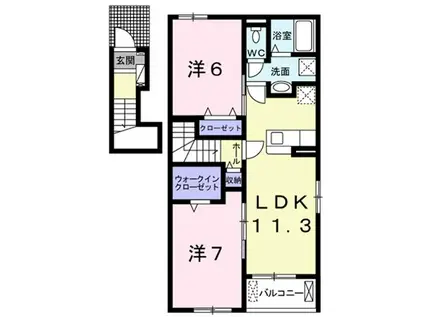 エクセレントハウス(2LDK/2階)の間取り写真