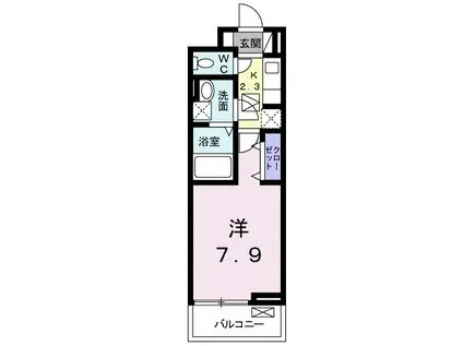 シンフォニー(1K/1階)の間取り写真