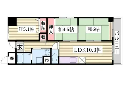 サンクラッソ神戸大開STATION FRONT(3LDK/7階)の間取り写真