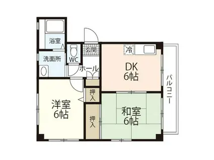 ヴィラシーン江波(2DK/3階)の間取り写真