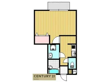 ソレーユ理科大前A(1K/1階)の間取り写真